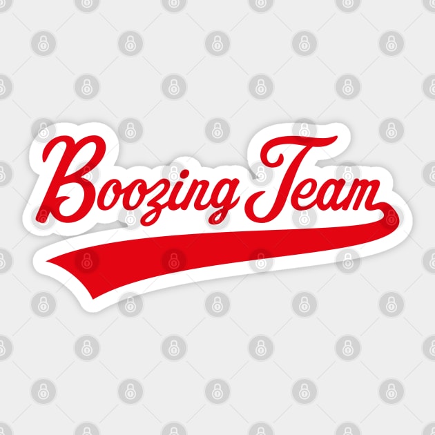 Boozing Team Lettering (Beer / Alcohol / Red) Sticker by MrFaulbaum